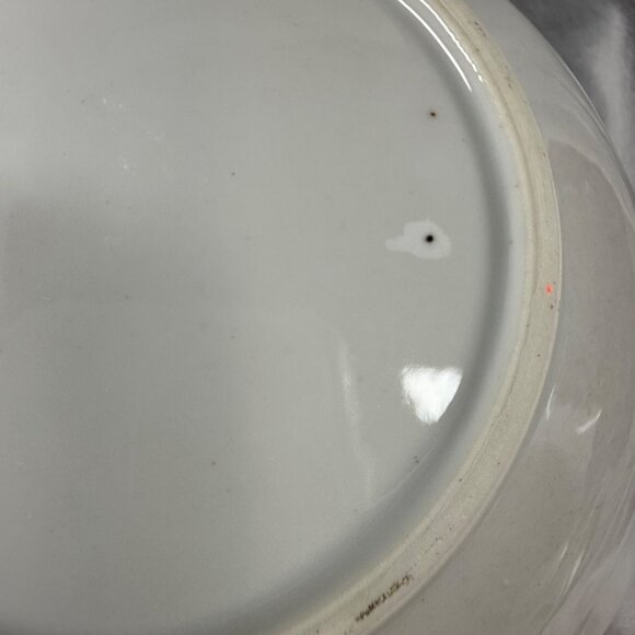 Vintage Porcelain Fruit Motif Decorative Shallow Bowl Scalloped Edge Gold Trim - Picture 15 of 16